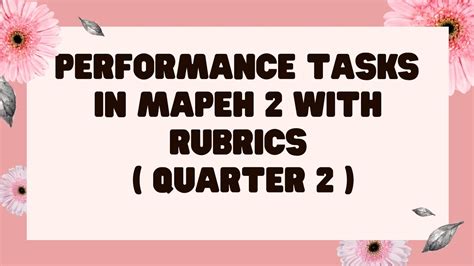 Mapeh: Rubrics For Performance Tasks .